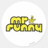 Mr. Funny Yellow Lettering Classic Round Sticker