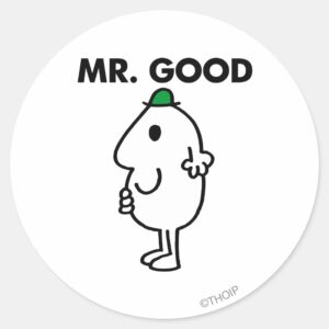 Mr. Good Green Hat Classic Round Sticker