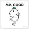 Mr. Good Green Hat Square Sticker