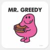 Mr._Greedy_Eating_Cake_Square_Sticker_1 Mr. Greedy Eating Cake Square Sticker