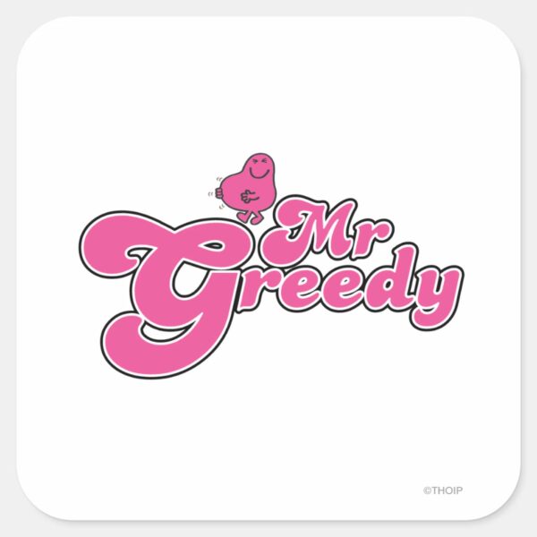Mr._Greedy___Pink_Lettering_Square_Sticker_1 Mr. Greedy Pink Lettering Square Sticker