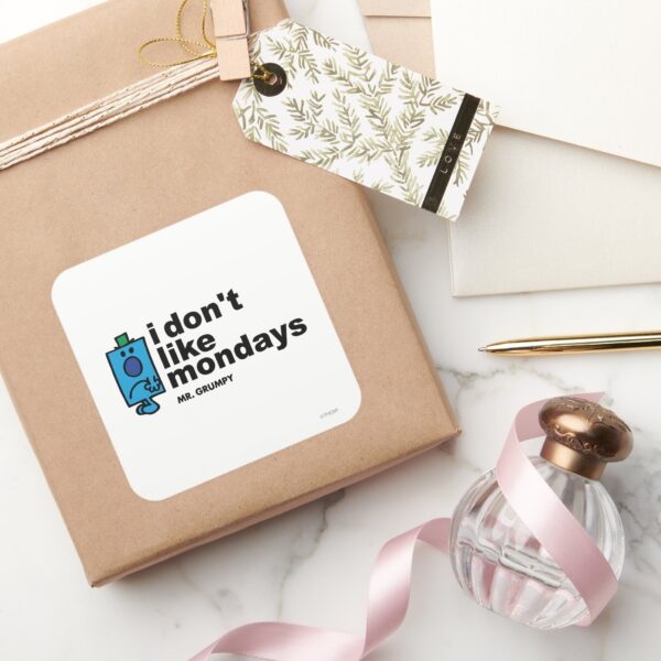 Mr._Grumpy_Does_Not_Like_Monday_Square_Sticker_5 Mr. Grumpy Does Not Like Monday Square Sticker