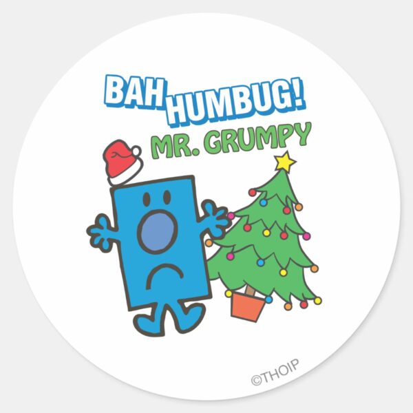 Mr._Grumpy___Bah_Humbug_Classic_Round_Sticker_1 Mr. Grumpy Bah Humbug Classic Round Sticker