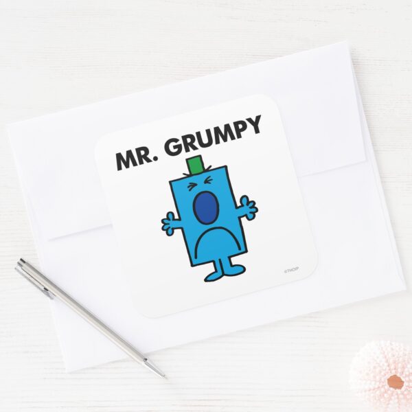 Mr._Grumpy___Frowning_Face_Square_Sticker_3 Mr. Grumpy Frowning Face Square Sticker