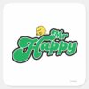 Mr._Happy_Sliding_Down_Green_Lettering_Square_Sticker_1 Mr. Happy Sliding Down Green Lettering Square Sticker
