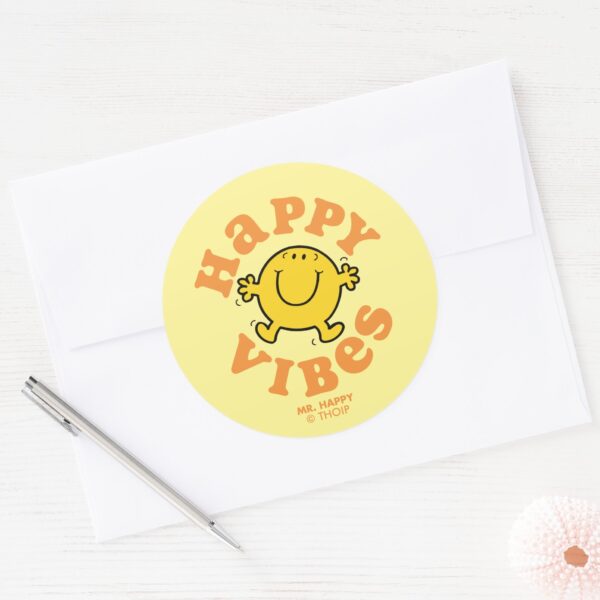 Mr._Happy_Vibes_Classic_Round_Sticker_3 Mr. Happy Vibes Classic Round Sticker