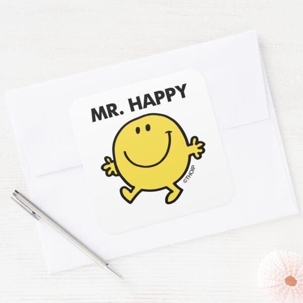 Mr._Happy___Dancing_&_Smiling_Square_Sticker_3 Mr. Happy Dancing Smiling Square Sticker