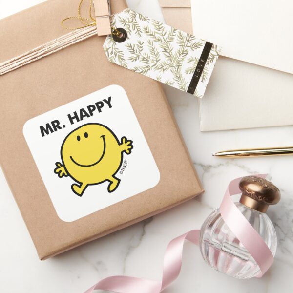 Mr._Happy___Dancing_&_Smiling_Square_Sticker_5 Mr. Happy Dancing Smiling Square Sticker