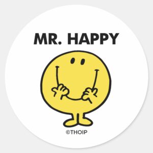 Mr. Happy Giant Smiley Face Classic Round Sticker