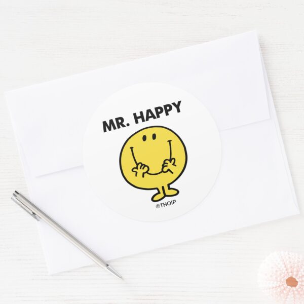 Mr._Happy___Giant_Smiley_Face_Classic_Round_Sticker_3 Mr. Happy Giant Smiley Face Classic Round Sticker