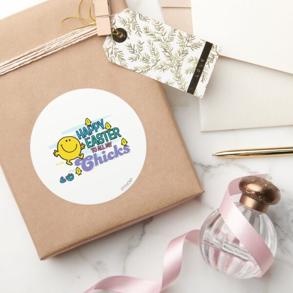 Mr._Happy___Happy_Easter_To_All_My_Chicks_Classic_Round_Sticker_5 Mr. Happy Happy Easter To All My Chicks Classic Round Sticker