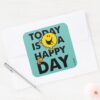 Mr._Happy___Today_is_a_Happy_Day_Square_Sticker_3 Mr. Happy Today Is A Happy Day Square Sticker