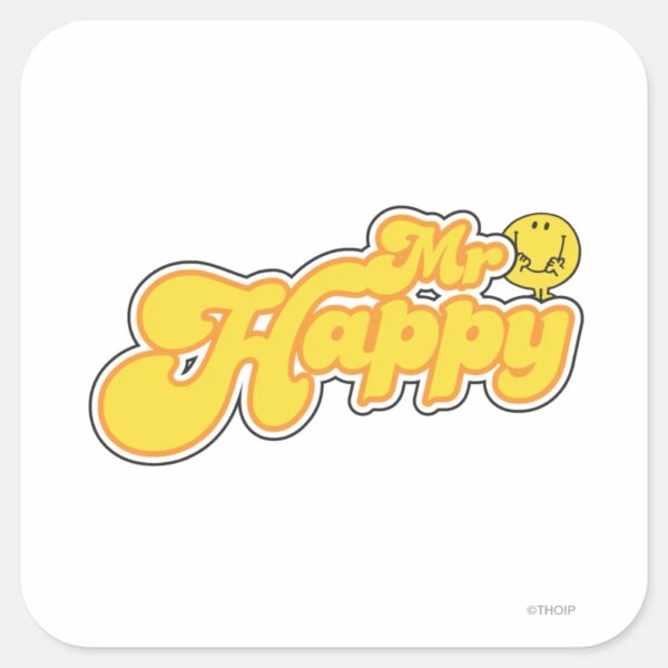 Mr._Happy___Yellow_Lettering_Square_Sticker_1 Mr. Happy Yellow Lettering Square Sticker