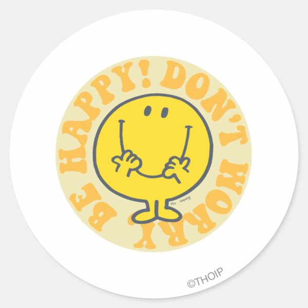Mr._Happy's_Happy_Motto_Classic_Round_Sticker_1 Mr. Happys Happy Motto Classic Round Sticker
