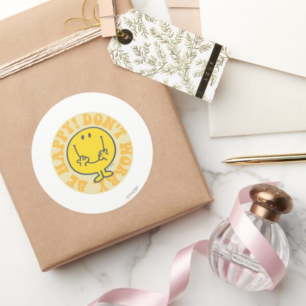 Mr._Happy's_Happy_Motto_Classic_Round_Sticker_5 Mr. Happys Happy Motto Classic Round Sticker