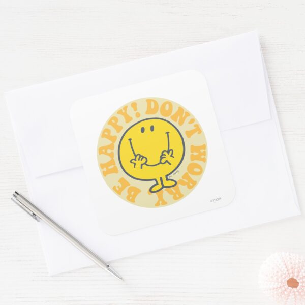 Mr._Happy's_Happy_Motto_Square_Sticker_3 Mr. Happys Happy Motto Square Sticker