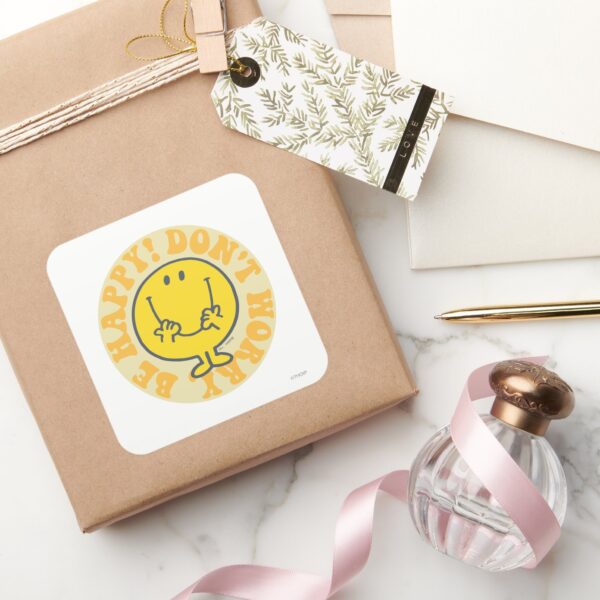 Mr._Happy's_Happy_Motto_Square_Sticker_5 Mr. Happys Happy Motto Square Sticker