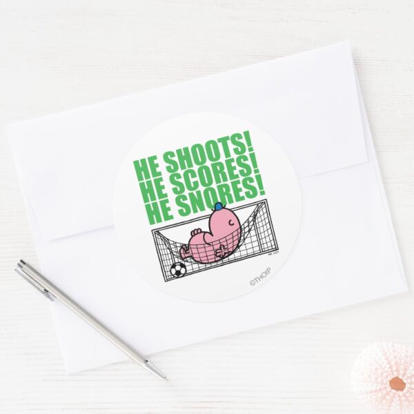 Mr._Lazy_Napping_In_A_Soccer_Goal_Classic_Round_Sticker_3 Mr. Lazy Napping In A Soccer Goal Classic Round Sticker