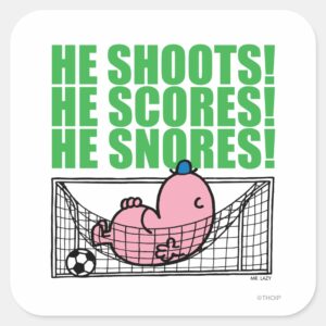 Mr. Lazy Napping In A Soccer Goal Square Sticker