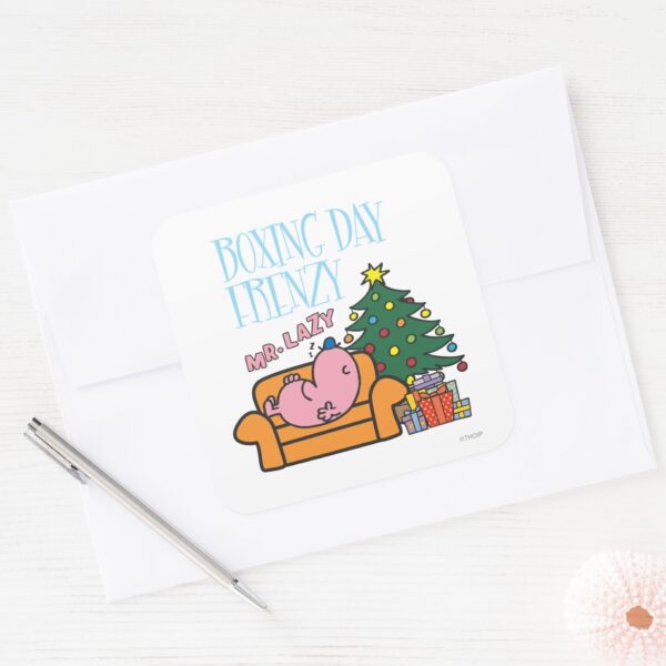 Mr._Lazy_Resting_On_A_Couch_Square_Sticker_3 Mr. Lazy Resting On A Couch Square Sticker