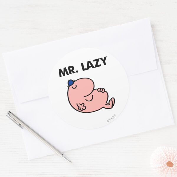 Mr._Lazy_Snoozing_Away_Classic_Round_Sticker_3 Mr. Lazy Snoozing Away Classic Round Sticker