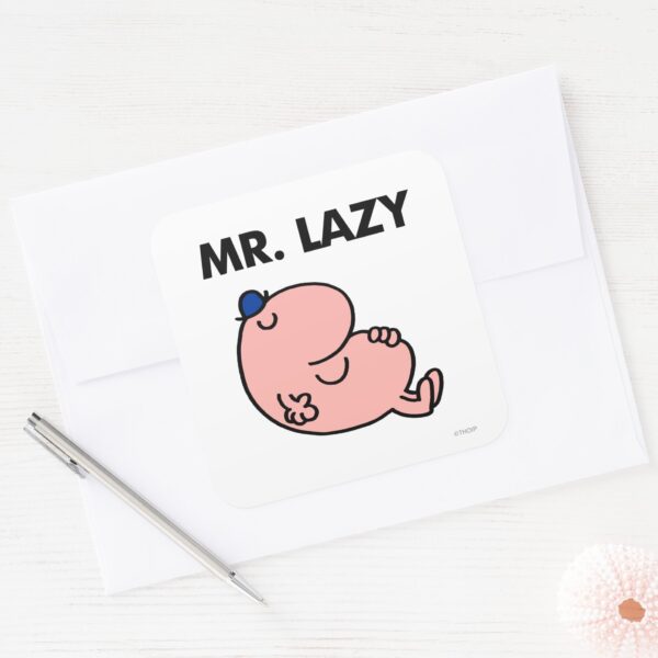 Mr._Lazy_Snoozing_Away_Square_Sticker_3 Mr. Lazy Snoozing Away Square Sticker