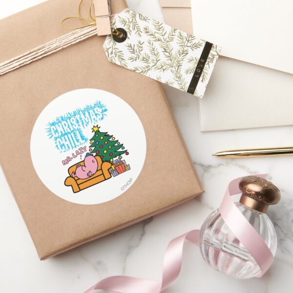 Mr._Lazy's_Christmas_Chill_Classic_Round_Sticker_5 Mr. Lazys Christmas Chill Classic Round Sticker