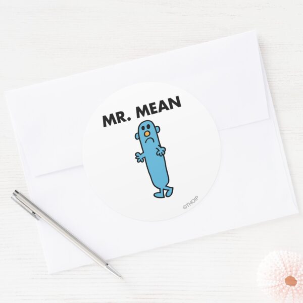 Mr._Mean___Classic_Pose_Classic_Round_Sticker_3 Mr. Mean Classic Pose Classic Round Sticker