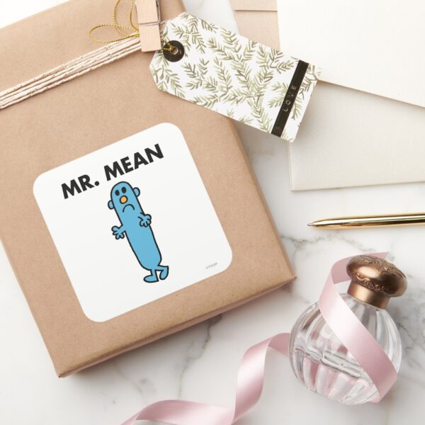 Mr._Mean___Classic_Pose_Square_Sticker_5 Mr. Mean Classic Pose Square Sticker