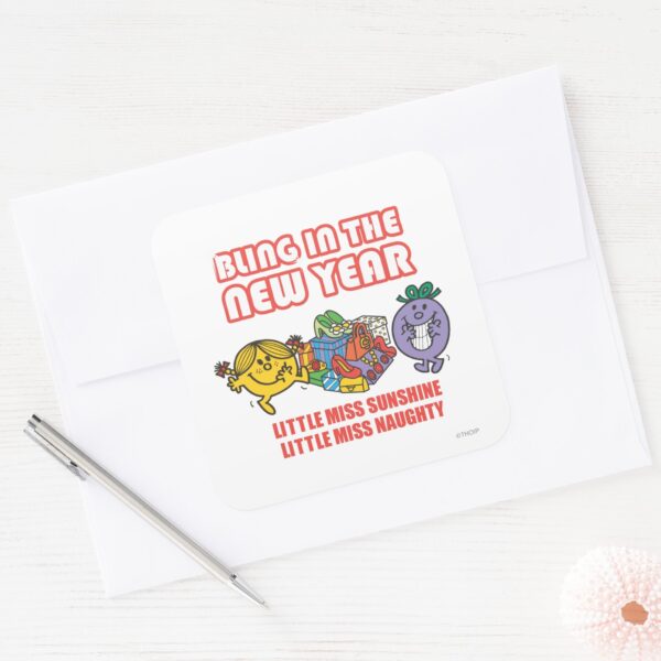 Mr._Men_Little_Miss_Bling_in_the_New_Year_Square_Sticker_3 Mr. Men Little Miss Bling In The New Year Square Sticker