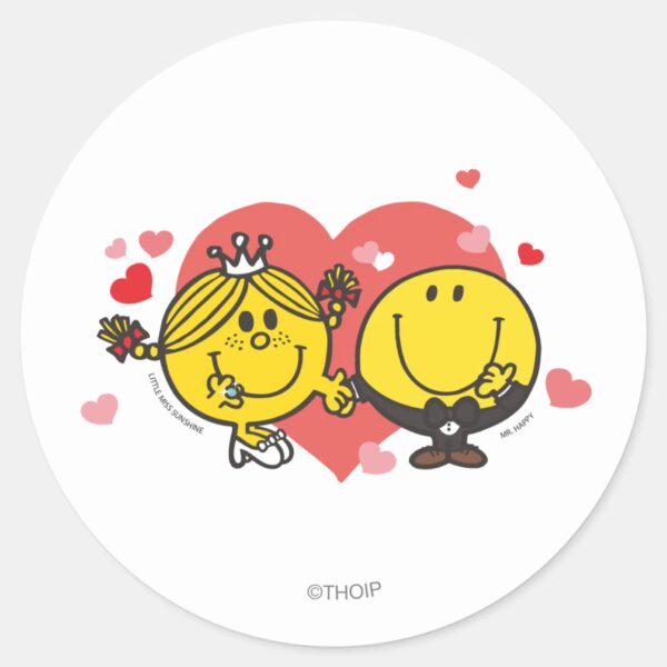 Mr._Men_Little_Miss_Happy_Sunshine_Wedding_Classic_Round_Sticker_1 Mr. Men Little Miss Happy Sunshine Wedding Classic Round Sticker