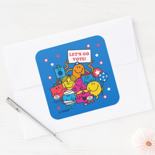 Mr._Men_Little_Miss_Let's_Go_Vote!_Square_Sticker_3 Mr. Men Little Miss Lets Go Vote Square Sticker