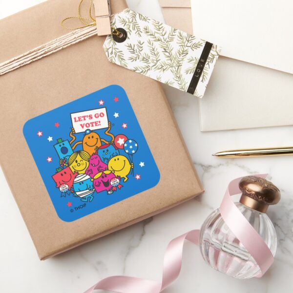 Mr._Men_Little_Miss_Let's_Go_Vote!_Square_Sticker_5 Mr. Men Little Miss Lets Go Vote Square Sticker