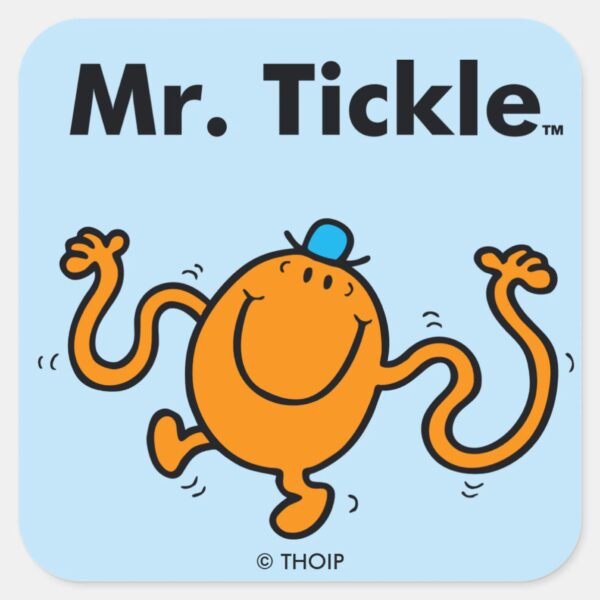 Mr._Men___Mr._Tickle_Will_Tickle_Square_Sticker_1 Mr. Men Mr. Tickle Will Tickle Square Sticker