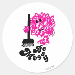 Mr. Messy Cleaning Up Classic Round Sticker
