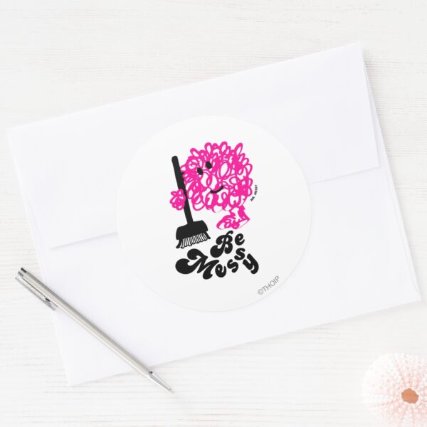 Mr._Messy_Cleaning_Up_Classic_Round_Sticker_3 Mr. Messy Cleaning Up Classic Round Sticker