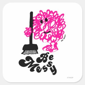 Mr. Messy Cleaning Up Square Sticker