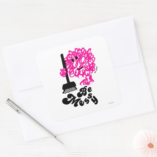 Mr._Messy_Cleaning_Up_Square_Sticker_3 Mr. Messy Cleaning Up Square Sticker
