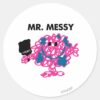 Mr._Messy_Holding_A_Paintbrush_Classic_Round_Sticker_1 Mr. Messy Holding A Paintbrush Classic Round Sticker