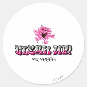 Mr. Messy Says Clean Up Classic Round Sticker