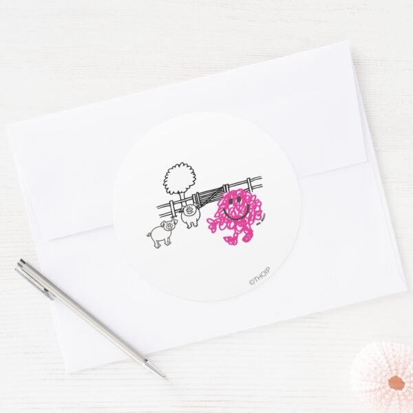 Mr._Messy_&_Two_Pigs_Classic_Round_Sticker_3 Mr. Messy Two Pigs Classic Round Sticker