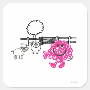Mr. Messy Two Pigs Square Sticker