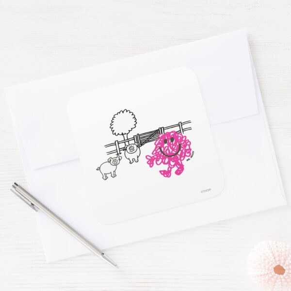 Mr._Messy_&_Two_Pigs_Square_Sticker_3 Mr. Messy Two Pigs Square Sticker