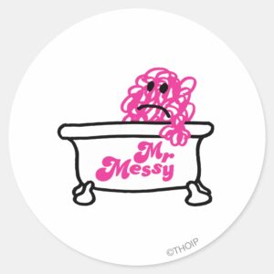 Mr. Messy Bathtub Logo Classic Round Sticker