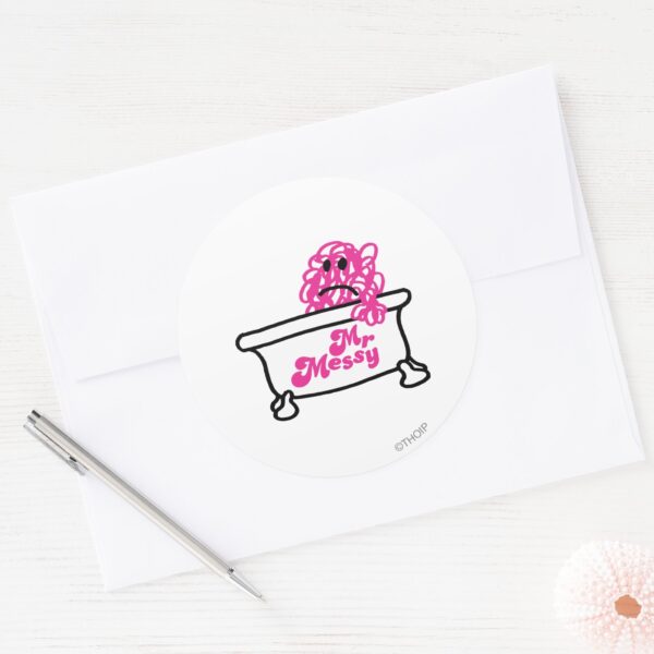 Mr._Messy___Bathtub_Logo_Classic_Round_Sticker_3 Mr. Messy Bathtub Logo Classic Round Sticker