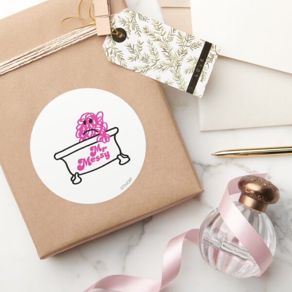 Mr._Messy___Bathtub_Logo_Classic_Round_Sticker_5 Mr. Messy Bathtub Logo Classic Round Sticker