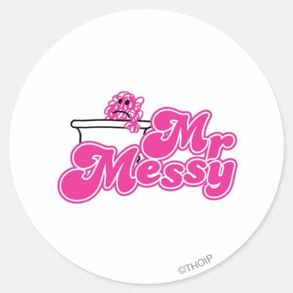 Mr._Messy___Bathtub_Soaking_Classic_Round_Sticker_1 Mr. Messy Bathtub Soaking Classic Round Sticker