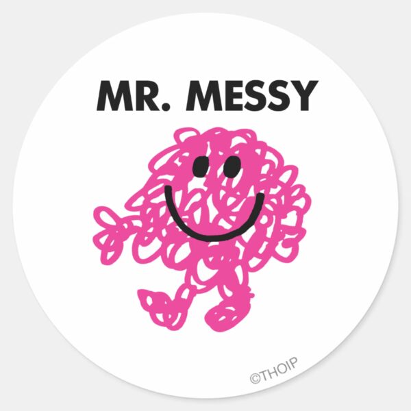 Mr._Messy___Classic_Pose_Classic_Round_Sticker_1 Mr. Messy Classic Pose Classic Round Sticker