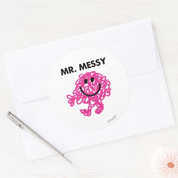 Mr._Messy___Classic_Pose_Classic_Round_Sticker_3 Mr. Messy Classic Pose Classic Round Sticker