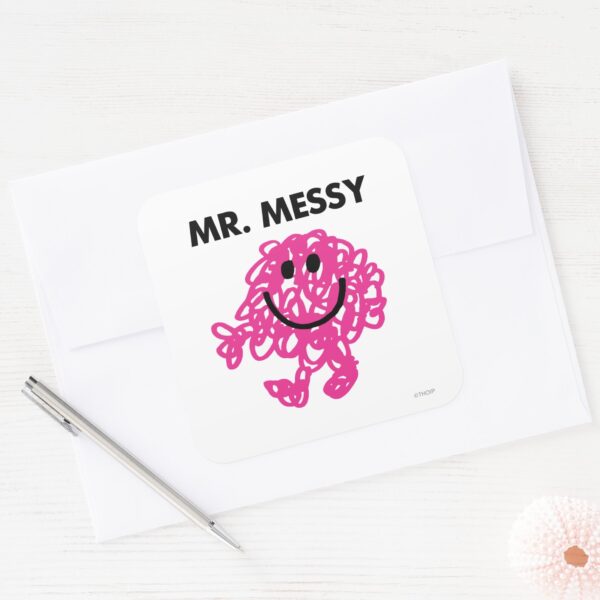 Mr._Messy___Classic_Pose_Square_Sticker_3 Mr. Messy Classic Pose Square Sticker